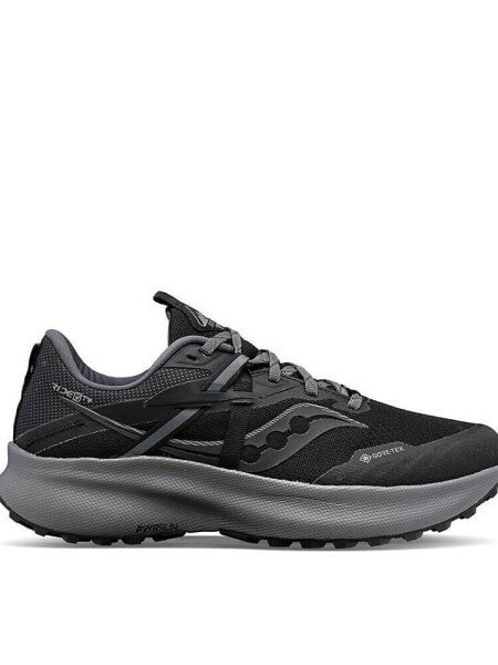 Saucony Ride 15 TR GTX trail running trainers in black and charcoal