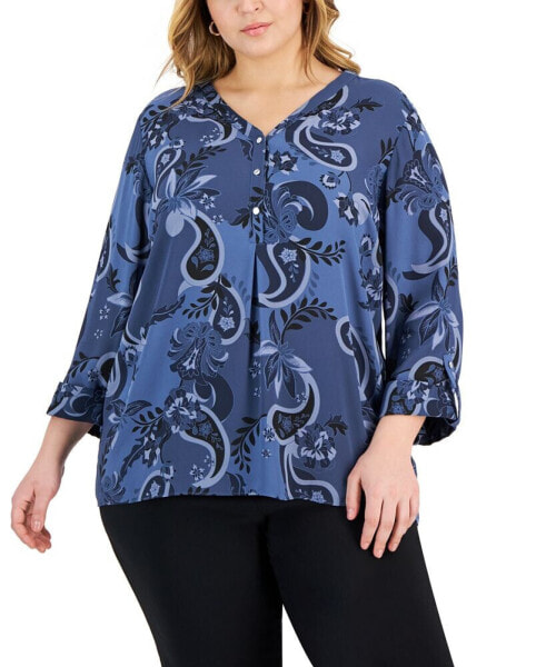 Plus Size Glamorous Garden Utility Top, Created for Macy's