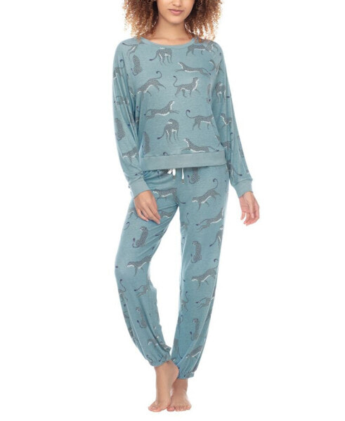 Women's Printed Brushed Jersey Lounge Set