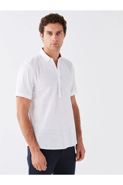 Рубашка мужская с коротким рукавом LC Waikiki Regular Fit 100% хлопок