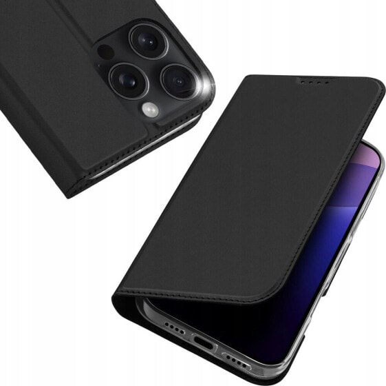 Dux Ducis Etui Dux Ducis Skin Pro na iPhone 16 Pro Max z klapką i miejscem na kartę - czarne