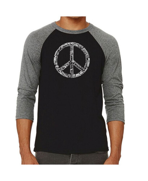 Peace in 77 Languages Men's Raglan Word Art T-shirt