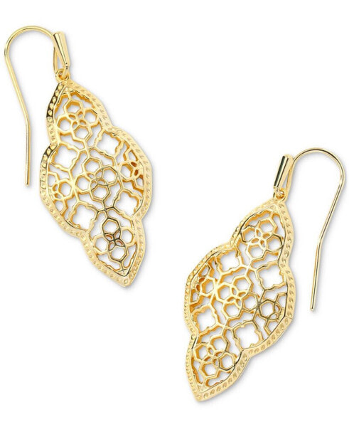 14k Gold-Plated Gemstone Medallion Drop Earrings