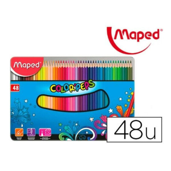 Карандаш деревянный MAPED разноцветный HB (48 предметов)