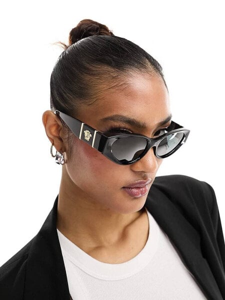 Versace slim cateye sunglasses in black