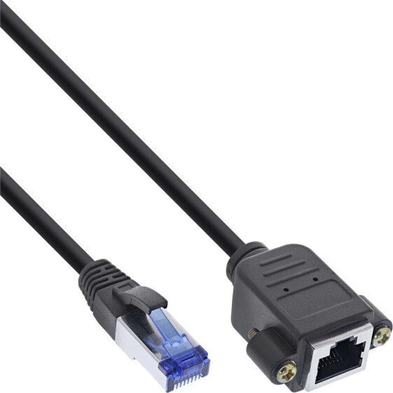 InLine Patch cable built-in extension - S/FTP (PiMf) - Cat.6A - LSZH - copper - 1m