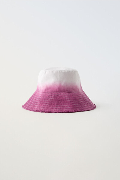 Frayed tie-dye bucket hat