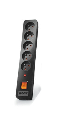 HSK ACAR X5 - 5 m - 5 AC outlet(s) - Indoor - Plastic - Black - Universal