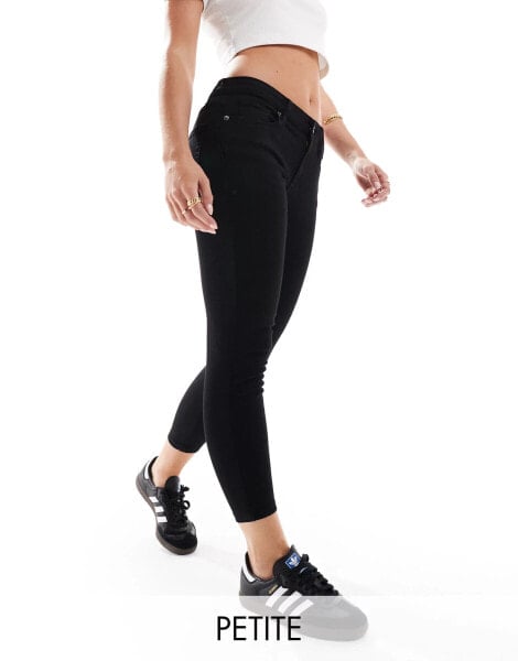 DTT Petite Jo mid rise skinny jeans in black