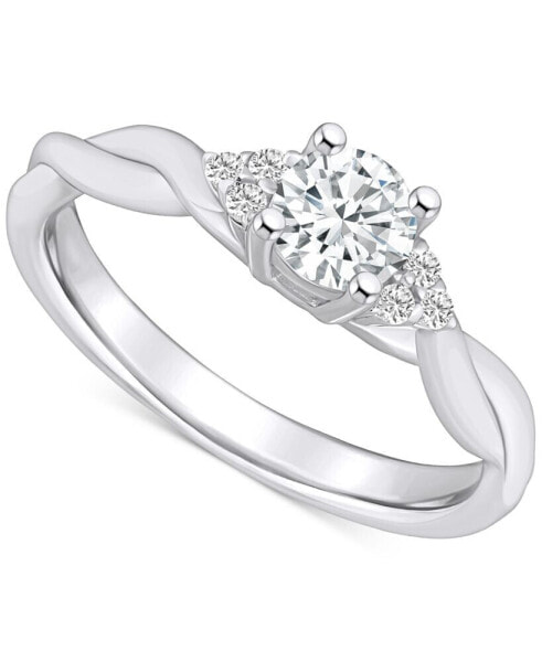 Diamond Twist Engagement Ring (1/2 ct. t.w.) in 14k White, Yellow or Rose Gold