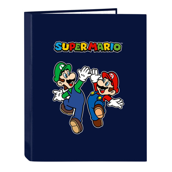 Папка-регистратор Super Mario 26.5 x 33 x 4 cm Тёмно Синий A4