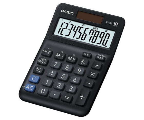 Casio MS-10F - Desktop - Basic - 10 digits - Battery/Solar - Black