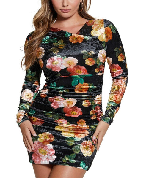 Платье Guess женское Bodycon с принтом Velvet Floral-Print Тесс.
