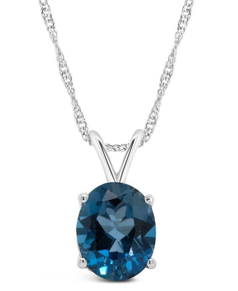 London Topaz (3-5/8 ct. t.w.) Pendant Necklace in 14K White Gold