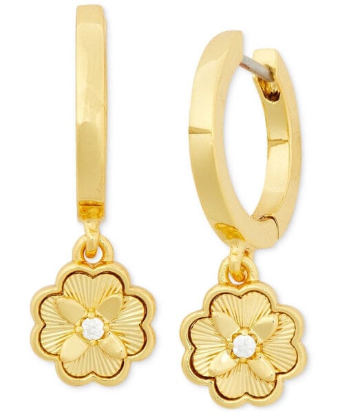 Gold-Tone Heritage Bloom Huggie Hoop Earrings