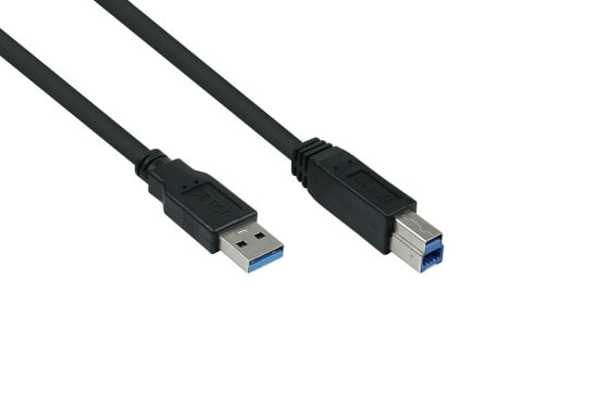 Аксессуар для компьютера USB кабель GOOD CONNECTIONS UK30P-AB-050S, 5 м, USB A - USB B, USB 3.2 Gen 1 (3.1 Gen 1), 5000 Mбит/с, черный