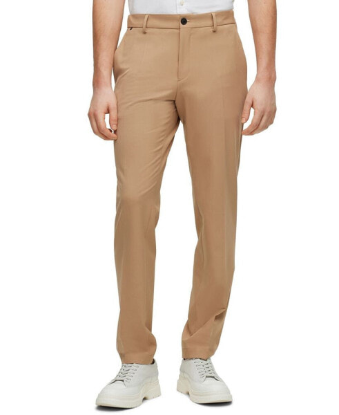 Men's Slim-Fit Micro-Patterned Performance-Stretch Cloth Trousers