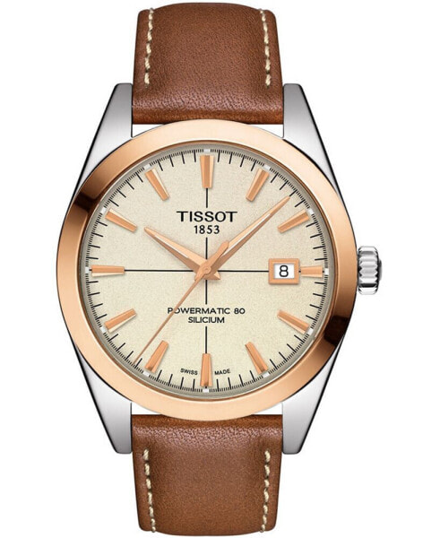 Часы Tissot Men's Swiss Automatic Gentleman Brown Leather 40mm