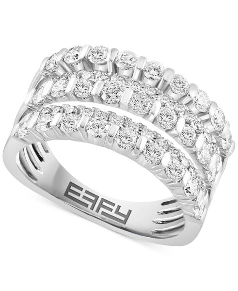 EFFY® Diamond Three Row Statement Ring (1-1/3 ct. t.w.) in 14k White Gold