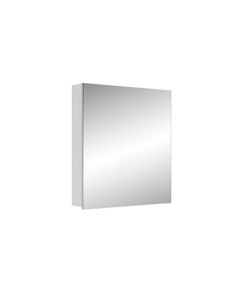 Зеркало с медицинским шкафом на одну дверцу Simplie Fun с зеркалом, 24"x26", Серебро