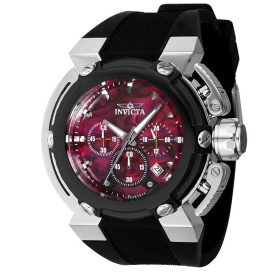 Invicta X-Wing 46mm Quartz Chronograph Abalone Dial Strap Watch MID BLACK/BLACK