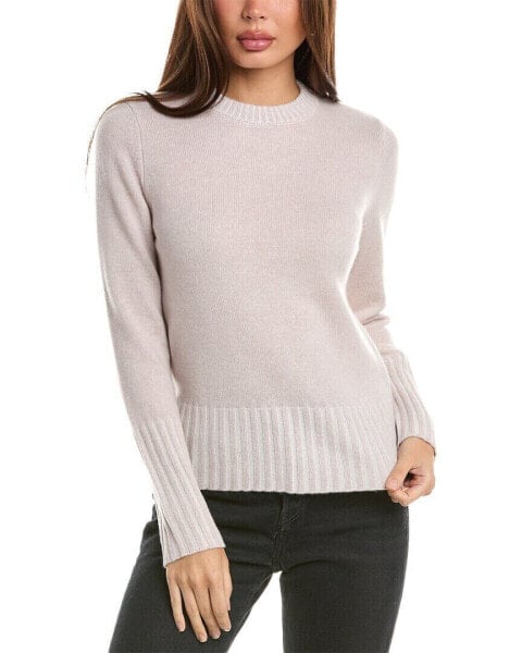 Forte Cashmere Plaited High Rib Crew Cashmere Sweater Women's