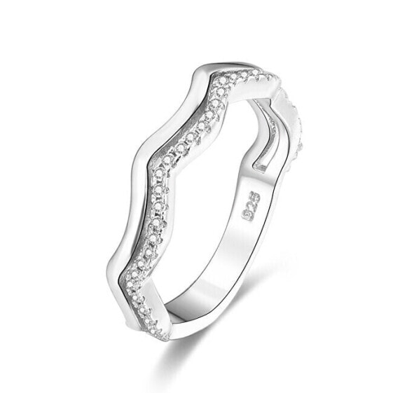 Silver ring with zircons AGG328