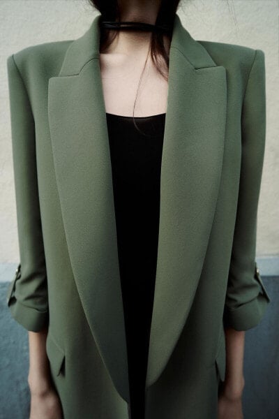 Blazer with rolled-up sleeves