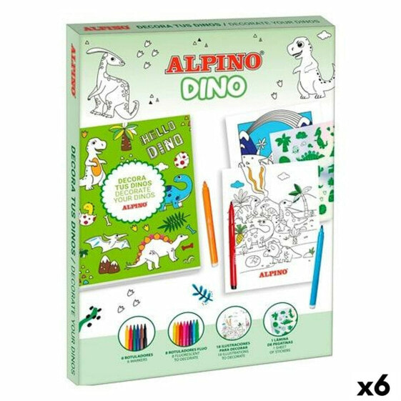 Рисунки для рисования Alpino Dino Разноцветный (6 штук)