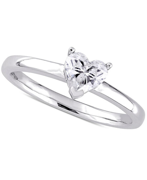 Diamond Heart Solitaire Engagement Ring (1/2 ct. t.w.) in 14k White Gold