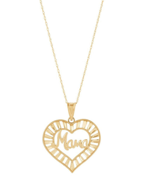 Macy's mama Open Heart Pendant Necklace in 10k Gold, 16" + 2" extender