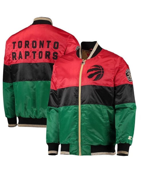 Men's Red and Black and Green Toronto Raptors Black History Month NBA 75th Anniversary Full-Zip Jacket