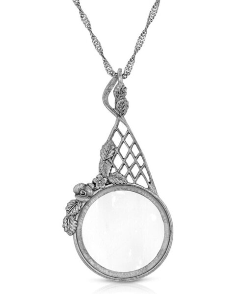 2028 gold Tone Filigree Magnifying Glass 28" Necklace