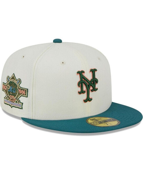 Men's Cream New York Mets Chrome Evergreen 59FIFTY Fitted Hat