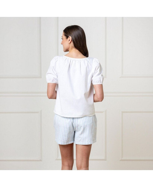 Women's Flat Front Linen Short