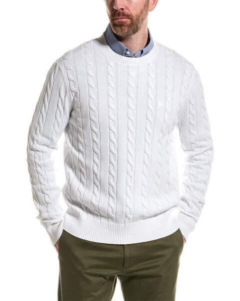 Brooks Brothers Cable Crewneck Sweater Men's White Xxl