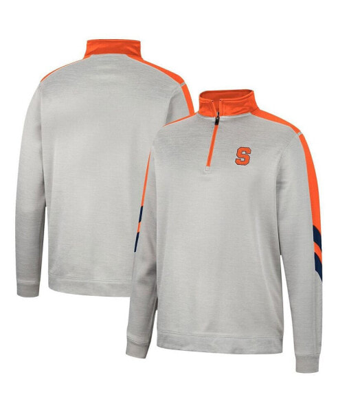 Men's Gray and Orange Syracuse Orange Bushwood Fleece Quarter-Zip Jacket