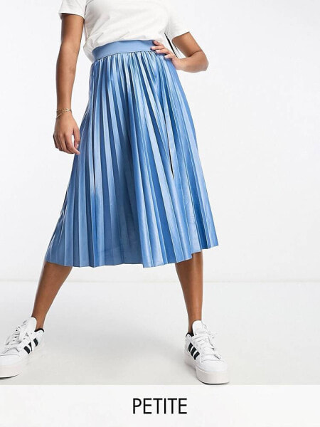 Vila Petite pleated midi skirt in blue