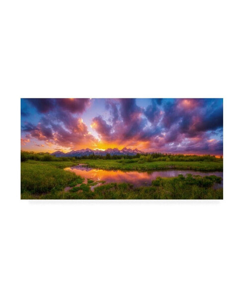 Darren White Photography Grand Sunset in the Tetons Canvas Art - 15.5" x 21"