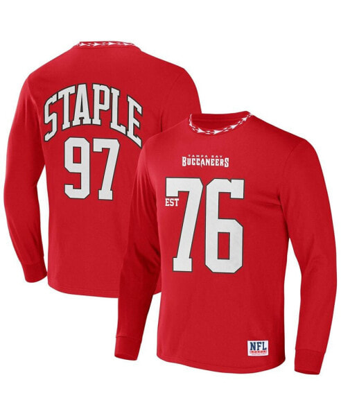 Men's NFL X Staple Red Tampa Bay Buccaneers Core Long Sleeve Jersey Style T-shirt