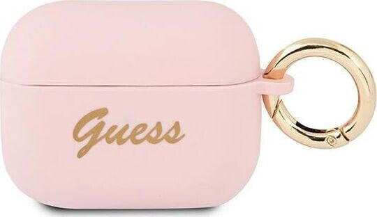 Guess Etui ochronne GUAPSSSI Silicone Vintage Script do AirPods Pro różowe