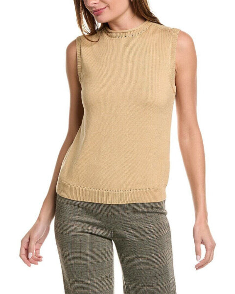 Lafayette 148 New York Sweater Silk-Blend Vest Women's Brown M