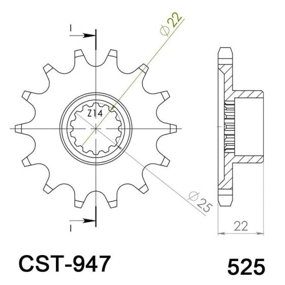 SUPERSPROX MV Agusta 525x16 CST947X16 front sprocket