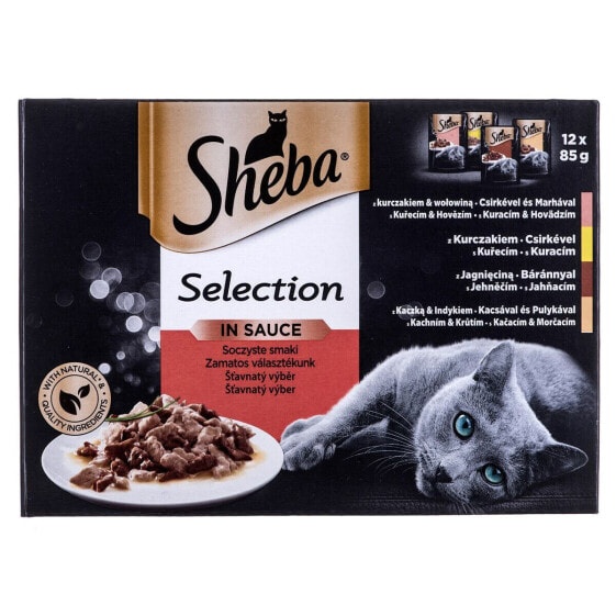 Корм для котов Sheba Selection in Sauce Курица индейка телятина мясо ягненка 85 г