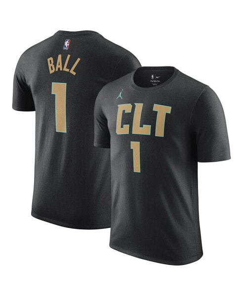 Men's LaMelo Ball Black Charlotte Hornets 2022/23 City Edition Name and Number T-shirt