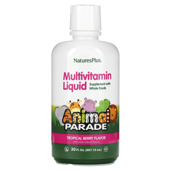 NaturesPlus, Animal Parade, мультивитамины для детей в жидкой форме, вкус тропических ягод, 887,1 мл (30 жидк. унций)