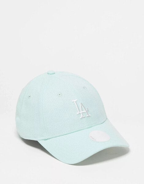 New Era 9forty LA Dodgers linen cap in mint green