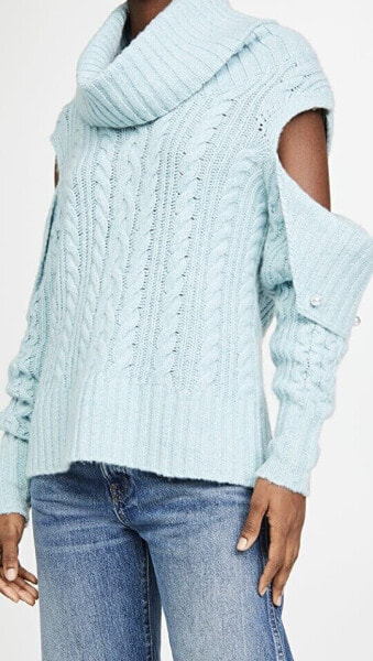 Hellessy Eniko Cashmere Cable Sweater size XL Aqua