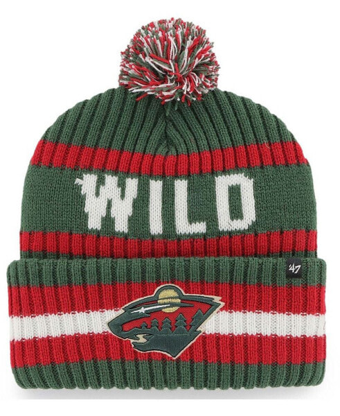 Men's Green Minnesota Wild Bering Cuffed Knit Hat with Pom