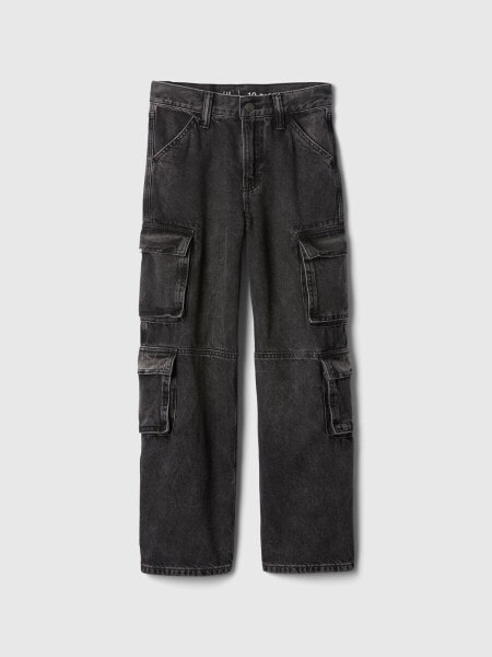 Kids Double Cargo Baggy Jeans